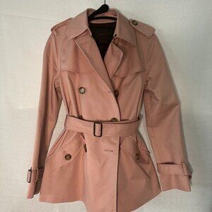 Coach womens Pink trench coat lined Excellent Condition XXS - 0315